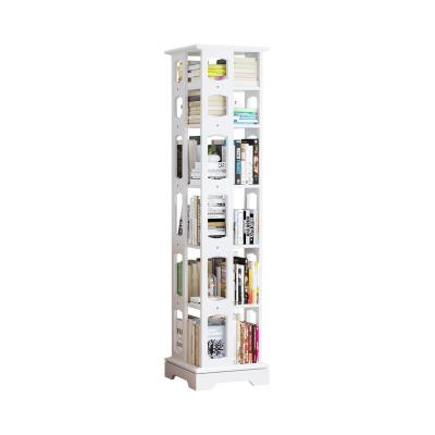 China (Size) 360 Adjustable White Wooden Rotary Single Shelf Combination Bookshelf Bookcase Storage Rotary Rack Storage Rack for sale