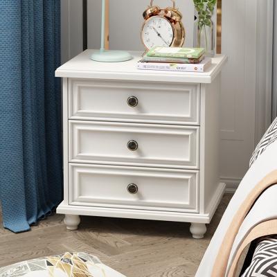 China Simple modern non-solid wooden side cabinet drawer white (the other) bedside table bedside table household adjustable American bedroom furniture for sale