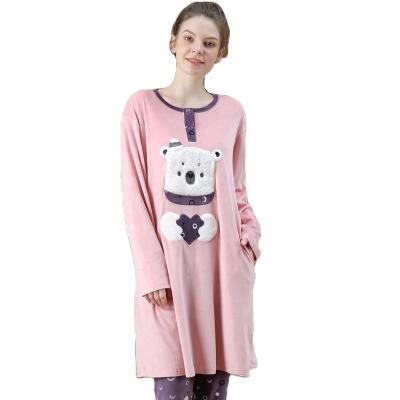 China Winter QUICK DRY Warm Flannel Long Robe Women Adult Cute Animal Pajamas for sale