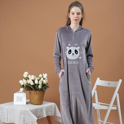 China Winter 10Designs Wholesale Flannel Fleece QUICK DRY Cute Cartoon Nightgowns Long Robe for sale