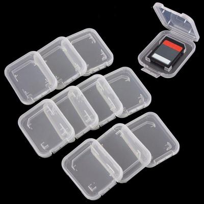 China Recyclable 7.5MM OEM PP 0.5 gram plastic hard transparent case holder storage box for Cf tf sdhc memory cards case holder for sale