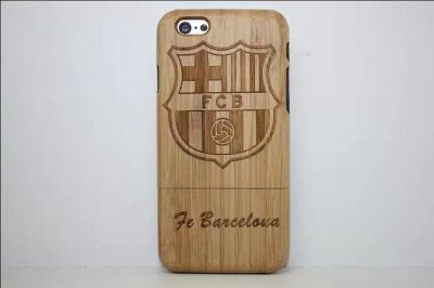 China Barcelona Design Natural Bamboo Wood Cell Phone Case For Iphone 6 4.7 Inch for sale