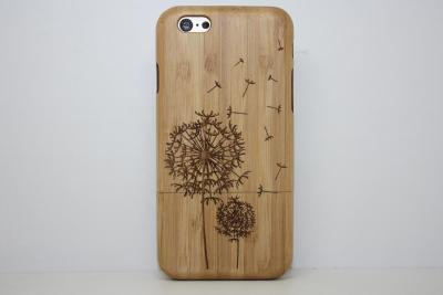 China Dandelion Unique Design Real Bamboo Wood Cell Phone Cases For Iphone 6 4.7 Inch for sale