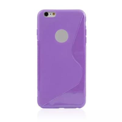 China S line tpu soft jelly skin plastic mobile phone cases for iphone 6 case Purple for sale