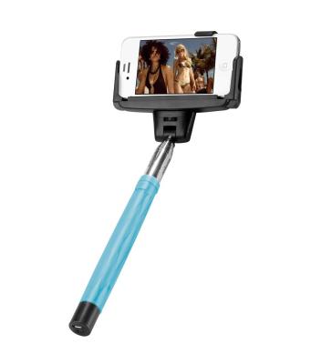 China D09 Extendable Wireless Mobile Phone Monopod Self-Portrait Stick with Mirror Blue for sale