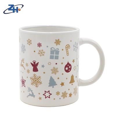 China Viable Reusable Custom White Sublimation Christmas Coffee Mug 11oz Ceramic Mug for sale