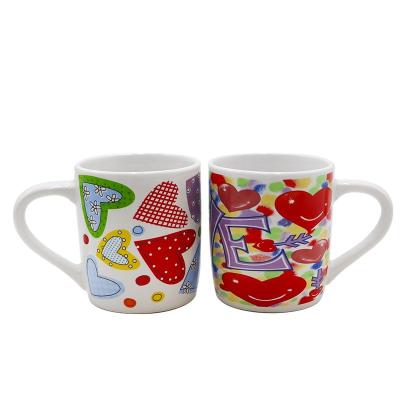 China Good Sale 11oz White Sublimation Ceramic Valentine's Day Ceramic Mugs With Handle for sale