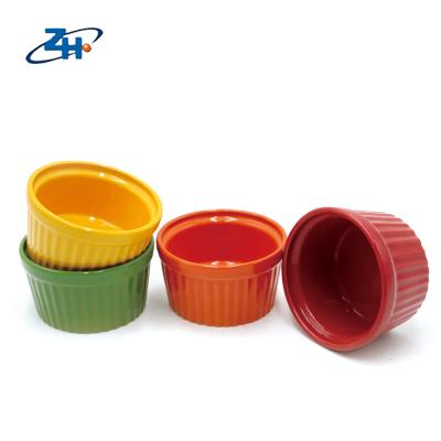 China Viable Colorful Ceramic Mini Cup Cake Cup Ice Cream Cup Baking Mug For Sale for sale