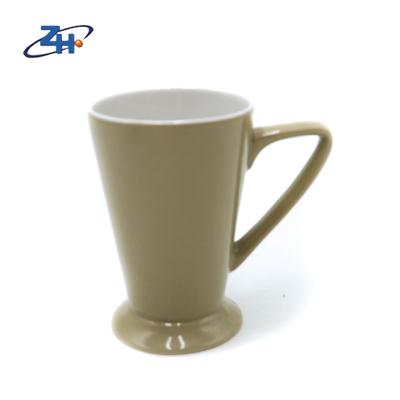 China Zibo New Products Sustainable Supplier Funnel Shape Color Glazed Ceramic Mug For Ice Cream for sale