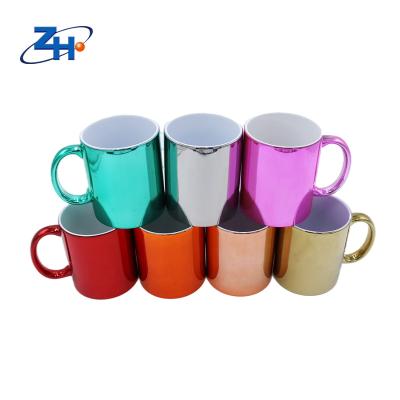 China Viable New Products Solid Color Gradient Hot Selling Electroplating Mug With Handles for sale