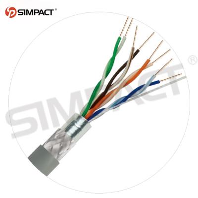 China Factory Customization 24AWG Telecom Communication Source 4 PAIRS 1000ft 305m SFTP Cat5e Lan Network Cable With Power for sale