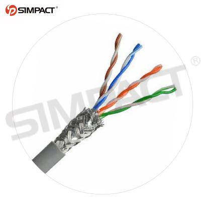 China Telecom Communication Simpact Twisted Pair Lan Internet Cable OEM/ODM UTP Network Cable Fluke Test Pass 4 Pair SFTP Cat5e Ethernet Cable for sale