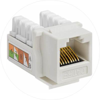 China Network Simpact 180 300 Degree Amp RJ45 White UTP Cat6A Keystone Jack for sale