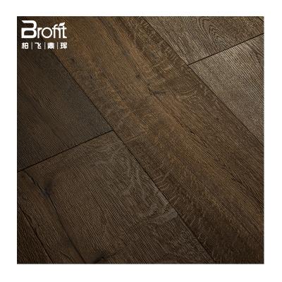 China High Quality Customizable Faucet Distressed And Vanish 3 Layer Engineered Click Handmade Floor Brushed Wood for sale