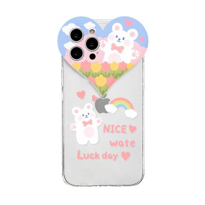 China The New List Big Love Design TPU Shockproof Transparent Mobile Phone Case for sale