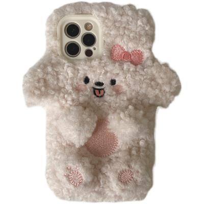 China Plush Series Shockproof Hot Selling Ladies Phone Cases Winter Plush Fashion Mobile Phone Case for sale