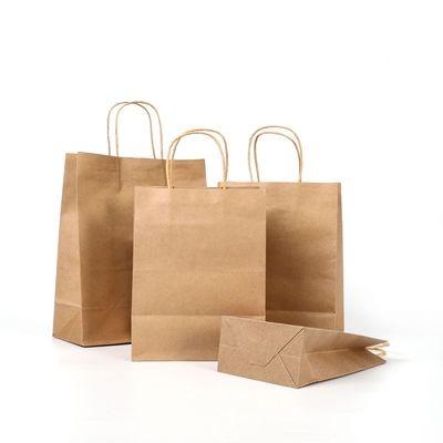 China Recyclable Kraft Paper Bag+Corrugated Holder+Paper Cup Sleeve Full Set For Bubble Tea Coffee Packaging Deli for sale