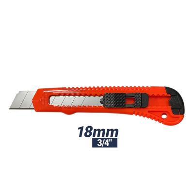 China Cheap Open Slide 18mm Snap Off Blade Box Cutter ABS Handle Slide Utility Knife for sale