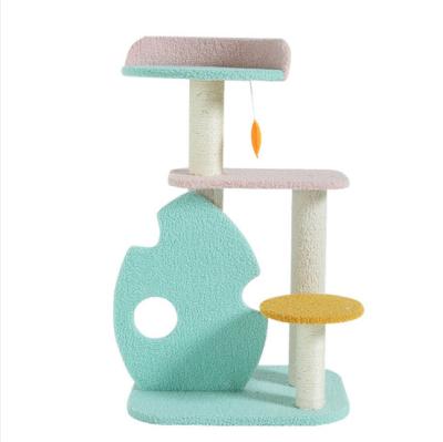 China New Sisal Viable Detachable Toy Cat Scratching Post Firm Chassis Self-hey Multi-Layer Jumping Platform Rainforest Cat Climbing Frame for sale