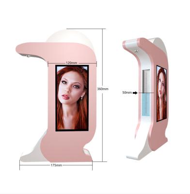 China 7 8 Inch LCD Small Advertising Display Restaurant Table Stand Digital Signage Totem With Hand Sanitizer Dispenser for sale