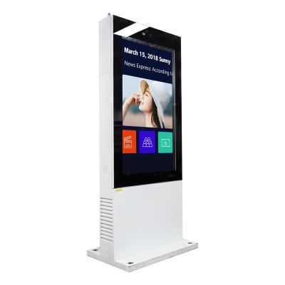 China HUAER 55 65 Inch Outdoor Android Advertising Display Digital Signage Kiosk Totem 4K Stand Floor Waterproof Touch Lcd Display for sale