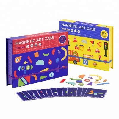 China Magnetic Toy Board Building Game Wholesale Educational Book Toys Art Case Fridge Sticker Building Puzzle for sale