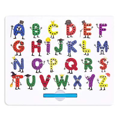 China Plastic Drawing Toys Writing Alphabet Letter Colored Kids Magnetic Drawing Board With Magnetic Ball for sale