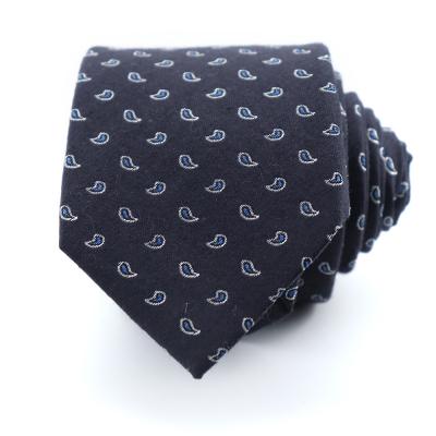 China 100% Silk Blend Woven Jacquard Paisley Neck Ties Wholesale Pure Handmade Classic Blue Wool Men Business Supplier for sale