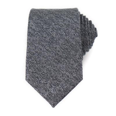 China 100% Handmade Solid Men's Ties Fashion Wool Necktie Woven Business Herringbone Silk Neckerchief Wholesale Tie for sale