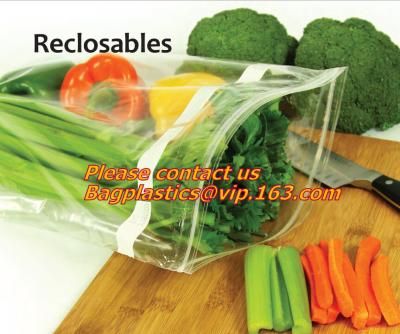 China Food Vegetable Storage Bag Airtight Zip Lock Bags, Clear Zip Lock Bags Zipper Poly Bags with Rectangle Unilateral 0.03 m for sale