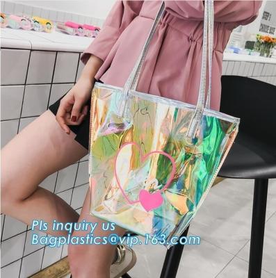 China popular bench shoulder bag transparent pvc bag, PVC Tote Bag Shoulder Handbag Transparent PVC Beach Bag, casual beach ba for sale