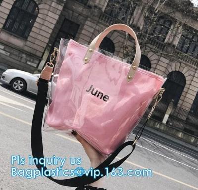 China pvc shoulder bag transparent holographic handbag, handbag and shoulder ladies sling bag, jelly fashion pvc lady handbag for sale