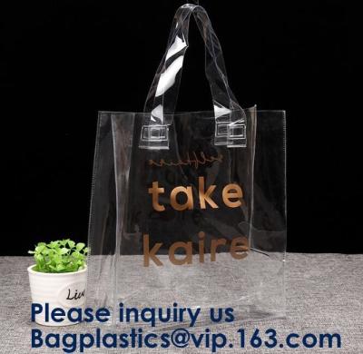 China Transparent Pvc Shopping Bag Pvc Tote Bag,OEM Supermarket PVC Fashion Bag Handles Clear Shopping Bags, Bagease, Bagplast for sale