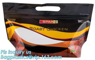 China zipper bags for take away food package, Microwave safe deep frozen plastic packaging bags for fried chicken packaging for sale