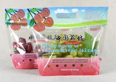 China Promotional popular plastic reusable slider zipper food bags, slider Zip lockk perforated fresh grape packaging bag, fruit for sale