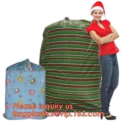 China Giant PVC/EVA gift toy drawstring plastic storage packing bag with handle,XMAS giant plastic gift poly bag 36