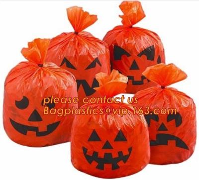 China Halloween lawn and leaf bags for Halloween outdoor decoration,DELUXE GLOW IN THE DARK Pumpkin Leaf/Lawn/Yard bags bageas for sale