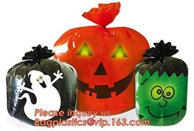 China disposable Halloween Pumpkin Leaf Trash Bags Set 4 Orange Yard Decor Party Jack-O-Lantern,halloween pumpkin bag/ Hallowe for sale