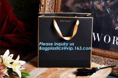 China Gold Stamping Glossy Lamination Paper Rope Handle Paper Carrier Bag Custom Design paper carrier bag with rope handle for sale