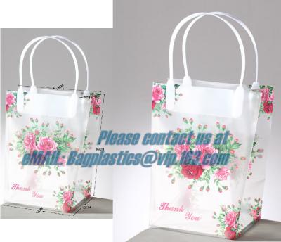 China clear PP carry bag, PP Supermarket clear pvc Shopping plastic Bag, Fashion clear plastic shopping bags with handles for sale