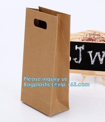 China paper bags with flat handle,cement packaging paper bags , strong brown paper bags,Take out brown kraft paper bread bag f for sale