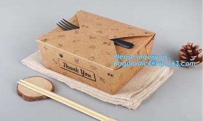 China High Quality Custom PE Coated Disposable Kraft Paper Lunch Box,Rectangle Folding Take Away Boxes/Lunch Box/Kraft Paper F for sale