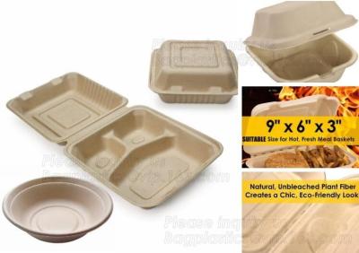 China Amazon top seller 2018 1500ml square 3 compartments biodegradable corn starch disposable lunch container bagease bagplas for sale