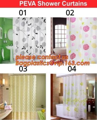 China Home goods pure white shower curtains with plastic hook, Custom Printed Shower Curtain, bathroom curtain bagplastics bag for sale