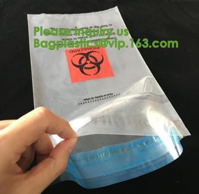 China Bio-Medical Hazardous waste,Bio-hazard Specimen Bag 6″ X 9″ Printed English Medical Mart,Biological Waste Management and for sale