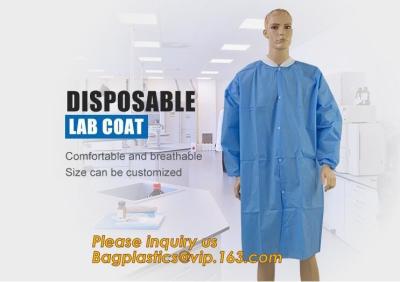 China Disposable Isolation Non- Woven Gown,Disposable Hospital Non woven Medical White Lab Coat,Disposable Industrial Overall for sale