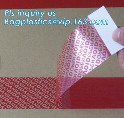 China Warranty open void sticker security seal label tamper proof stickers,transparent warranty void seal labels bagplastics for sale