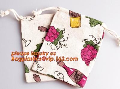 China Small Boutiques Packaging Christmas Canvas Cotton Drawstring Bag For Gift,Market String Net Bag Kitchen Fruits Vegetable for sale