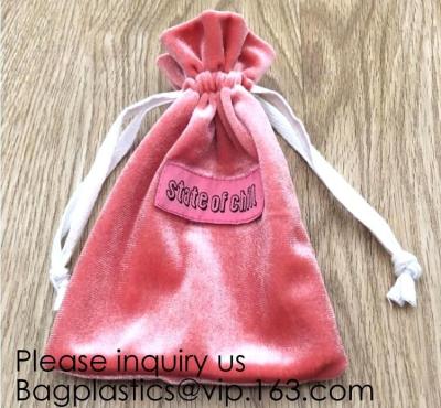 China Velvet Cloth Drawstring Pouches Handy Gifts Jewelry Bags,Cream Drawstrings Velvet Bags for Jewelry, Gift, Wedding Favors for sale