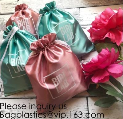 China Soft Toy Storage Satin Bag With Drawstring,Promotional Red Wine Color Satin Packaging Bag,Hot selling Fancy Pink Satin J for sale